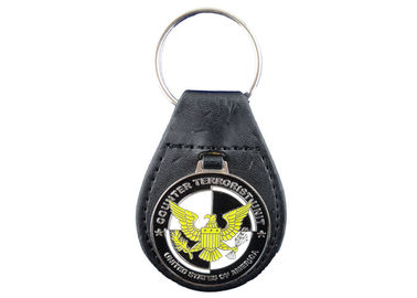 Выдвиженческая кожа Keychain орла подарка, персонализированное кожаное Keychains с плакировкой никеля