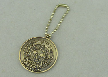 2,0 mm выдвиженческое Keychain с цепью шарика, античной заливкой формы плакировкой золота