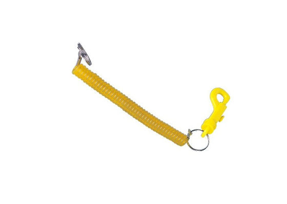Желтые пластмасса PP и PVC выдвиженческое Keychains, держатель кредитной карточки с спиральн шнуром 30583