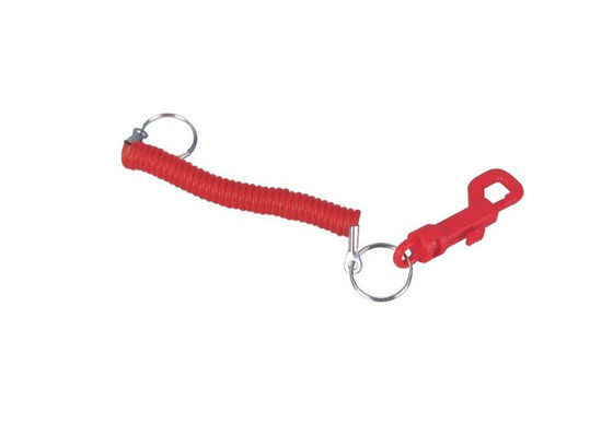 Декоративный красный цвет PP и PVC выдвиженческое Keychains с спиральн шнуром 30584