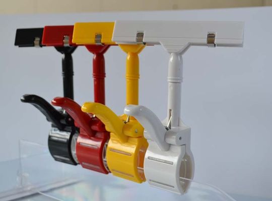 Зажим держателя ценника промотирования POP ABS, зажимы Shelving формы большого пальца руки пластичные