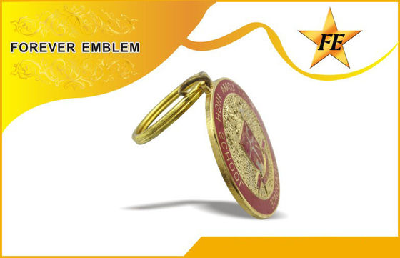 Мягкий металл выдвиженческое Keychains эмали/Cloisonne с кольцом и цепями разделения