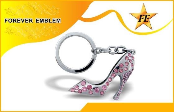 Высок-Накрененный серебр Keychains металла ботинка выдвиженческий с стразом