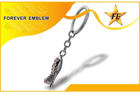Высок-Накрененный серебр Keychains металла ботинка выдвиженческий с стразом