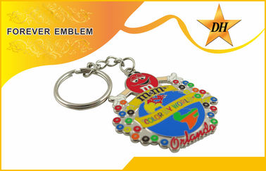 Имитация Keychains трудного металла эмали выдвиженческая серебряная для подарков дела