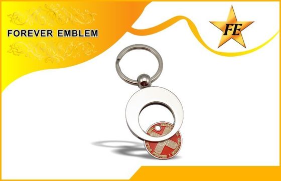 Кольцо для ключей монетки вагонетки супермаркета и держатель Keychain монетки с изготовленным на заказ ЛОГОСОМ