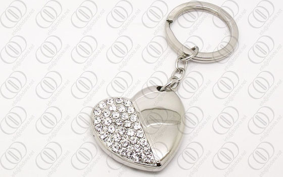 Форма Keychain сердца нержавеющей стали ювелирных изделий с ясными кристаллами Swarovski