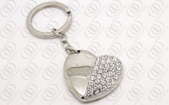 Форма Keychain сердца нержавеющей стали ювелирных изделий с ясными кристаллами Swarovski