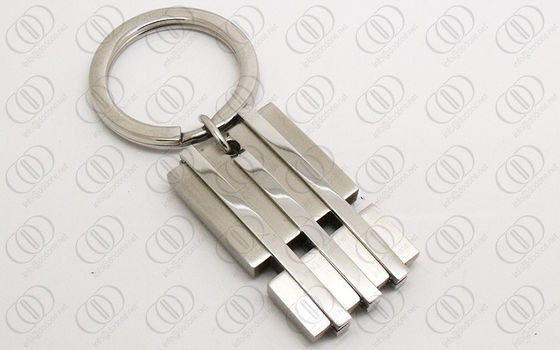 Отполированная Keychain стильной серебряной нержавеющей стали глянцеватая и почищенная щеткой отделка