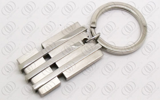 Отполированная Keychain стильной серебряной нержавеющей стали глянцеватая и почищенная щеткой отделка