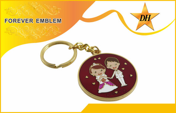 Металл выдвиженческое Keychains эмали плакировкой золота мягкий для свадебного банкета